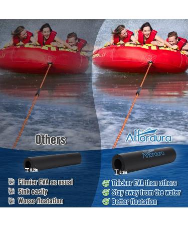 Affordura 4-Section Boat Tow Rope for Tubing | Tube Ropes with Storage Bag & Rope Keeper | Red | 1-4 Rider - Buy Online on GoSupps.com