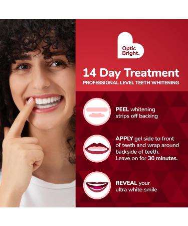 BioSwiss Teeth Whitening Strips Optic Bright Ultra White Mint Tooth Whitener Strip Set Pack of 28 Red Box - Buy Online on GoSupps.com