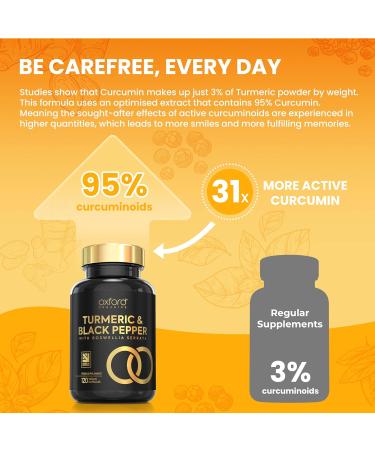 High Strength Turmeric Capsules 3000mg with Boswellia & Black Pepper | 4 Month Supply | UK Made Joint Care Supplements - Buy Online on GoSupps.com