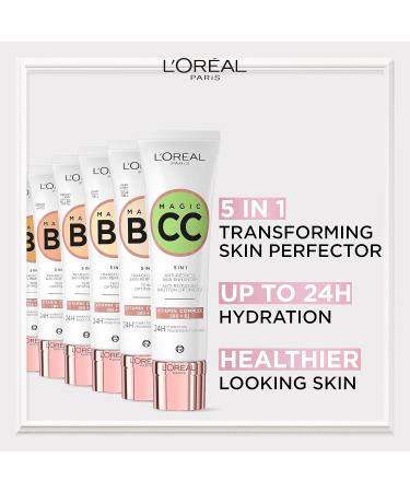L'Or al Paris Magic CC Cream with SPF 20 Anti-Redness and Colour Correcting With Vitamins B5 and E Lightweight Hydrating Formula Adapts to Skin Tone for a Natural Glowy Finish 30 ml CC Cream 30 ml (Pack of 1) - Buy Online on GoSupps.com