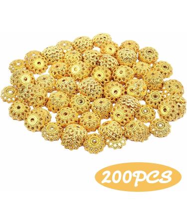 200 Pcs 11.5mm Antique Golden Flower Bead Caps - DIY Jewelry Making Supplies - Buy Online on GoSupps.com