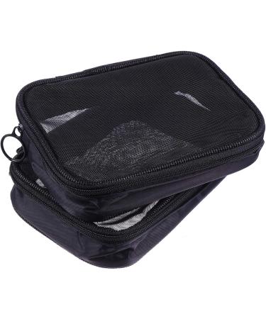 Beaupretty 6 StK Small Mesh Make-Up Bag - Portable Cosmetic Storage with Zip Pocket - Set of 3 Black - Perfect for International Shipping - Buy Online on GoSupps.com