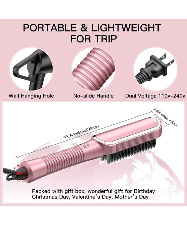 Professional Ceramic Ionic Hair Straightener Brush - Anti-Scald Fast-Heat for Home, Travel & Salon - Buy Online on GoSupps.com