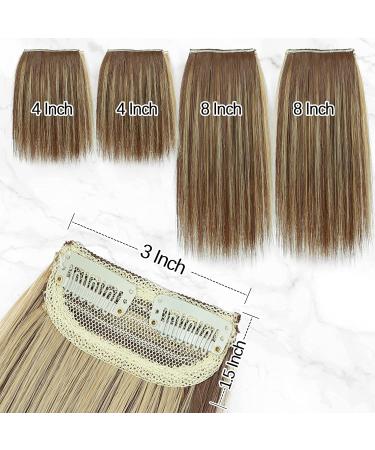 LNERATO 4 PCS Synthetic Hair Toppers for Women - Invisible Clips, Thinning Hair Solution, Hair Volume Boost - Double 4 inch and Double 8 inch Brown mix Natural Blond - Hairpieces for Daily Use - Buy Online on GoSupps.com