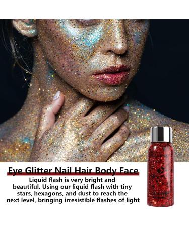  bellv Glitter Liquid Eyeshadow | Glitter Gel Mermaid Face - Waterproof Long Lasting Face & Hair - Holographic Cosmetic Accessory for Concert Festival Bellv - Buy Online on GoSupps.com