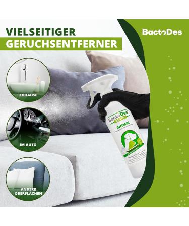 BACTODES Animal Odor Neutralizer 1L Spray - Strong Enzyme Cleaner for Cat Dog & Animal Smells - Effective Organic Microbe Odor Remover - Buy Online on GoSupps.com