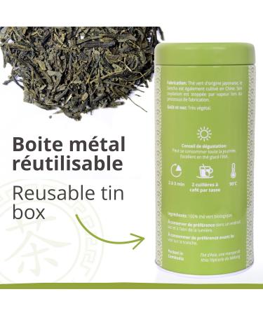  Khla Khla - Organic Sencha Tea - 90g Loose Leaf Tin - Iced Tea - Japanese Sencha Green Tea - Fresh & Fragrant - Dried Leaves - Asian Tea - Origin: China - Iced or Hot - Herbal Tea & Infusion - Buy Online on GoSupps.com