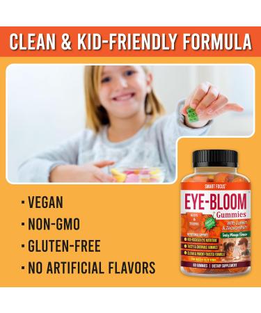 Smart Focus Eye-Bloom Lutein Eye Gummies for Kids & Teens Vision Support with Lutein & Zeaxanthin Mango Flavor 60 Gummies - Buy Online on GoSupps.com