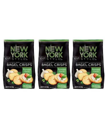 New York Style Bagel Crisps, Garlic, 7.2 Ounce (Pack of 3)