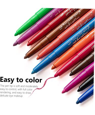 Balacoo 12 Pcs 1 Set Shadow Set Waterproof Eyeliner Long-lasting Eye Liners To Rotate Telescopic 1 count (Pack of 1) Colorful - Buy Online on GoSupps.com