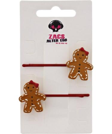 Zac's Alter Ego Pair of Gingerbread Men with Bows Hair Grips - Buy Online on GoSupps.com