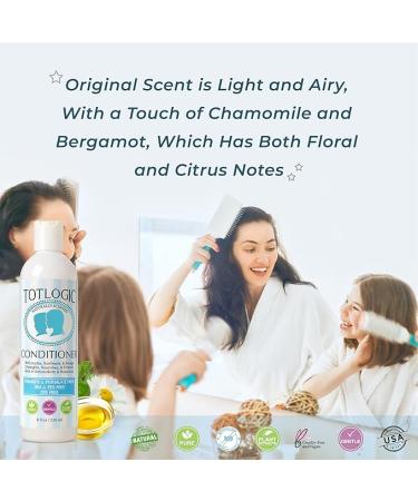 TotLogic Natural Kids and Baby Safe Conditioner - 8 oz Original Scent - Sulfate and Paraben Free Non-Toxic Formula Nourishes and Detangles - Buy Online on GoSupps.com