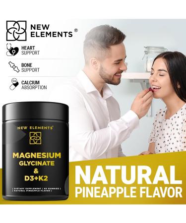 Calm Magnesium Glycinate Gummies 500mg with High-Potency Vitamin D3 10000iu & Vitamin K2 100mcg | Stress Relief, Relaxation & Bone Support for Adults | Vegan, Non-GMO, Gluten-Free, Pineapple Flavor - Buy Online on GoSupps.com