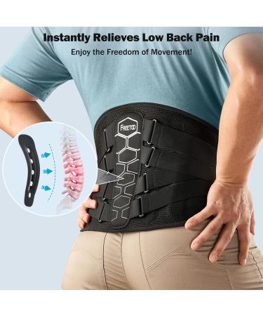 FREETOO XL Back Support Belt for Lower Back Pain Relief - Ergonomic Design with Lumbar Pad, Anti-Skid Support for Herniated Disc & Sciatica - Men & Women - Black (Waist 47.5''-53.9'') - Buy Online on GoSupps.com