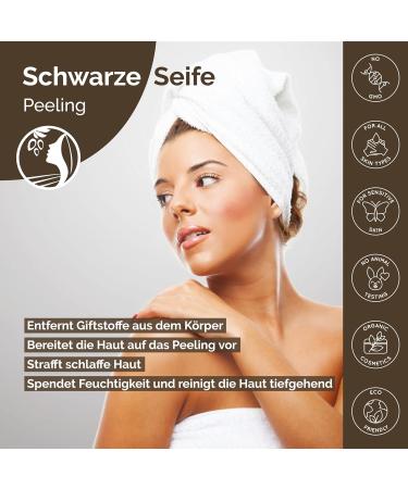 Fatima s Garden Black Seif - 100% Natural Moroccan Beldi Soap for Skin Peeling with Olive Oil - 150g (1 Pack) - Shop Internationally - Buy Online on GoSupps.com