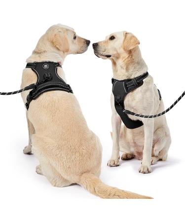 Nestroad Black Dog Harness for Medium-Sized Dogs | Anti-Pull Safety Belt | Neck 33-43cm Chest 43-64cm - Buy Online on GoSupps.com
