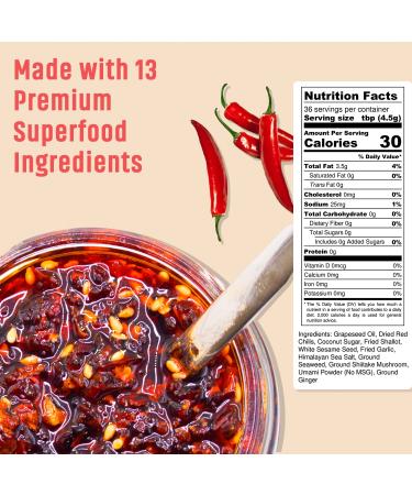 Sauce Up 100% Natural Artisan Chili-Crisp 6oz - Vegan Keto GF Chili Oil/Sauce - Crafted in NYC - Flavor Bomb with 13 Premium Ingredients (Hot Sweet Crispy Umami Smoky Savory) - Zero Msg - Good on Anything (Original) - Buy Online on GoSupps.com
