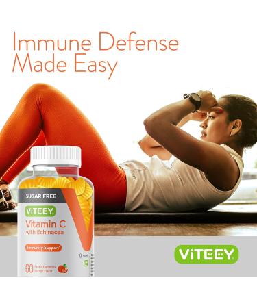 Immune Support: Sugar Free Vitamin C & Echinacea Gummies - 60 Count Pack - Vegan & Gluten Free - Buy Online on GoSupps.com