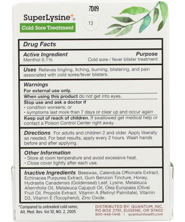 Quantum Health Super Lysine Plus+Cream (7g) - Fast-Acting Relief for Cold Sores & Lip Care - Buy Online on GoSupps.com