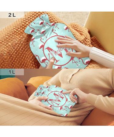 Personalized Christmas Flamingo Hot Water Bottle - 1L Pain Relief & Warmth for Women & Girls | Ideal for Bed & Feet - Buy Online on GoSupps.com
