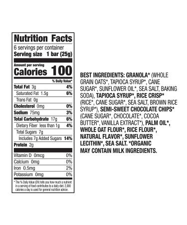 Annie's Organic Chewy Granola Bars - Chocolate Chip, 6 Bars (12-Pack) - Healthy Snack - Buy Online on GoSupps.com