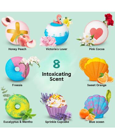 Bath Bombs Gifts for Women- 8pcs Natural Bath Bombs for Women & Kids Bubble Bath Spa Relaxation Gifts for Women Valentines day Birthday Stocking Stuffers Christmas Gifts for Women Girlfriend Her Flamingo Gifts Set - Buy Online on GoSupps.com