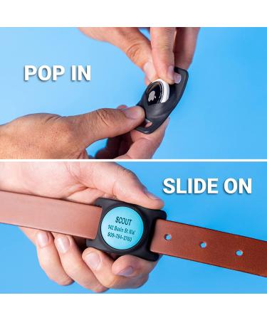 GoTags Engraved Airtag Dog Collar Holder - Personalized Slide On Tag for GPS Tracker - Customizable Pet ID Case - Track Dogs with Apple iPhone - Small Size - Buy Online on GoSupps.com
