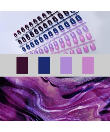 Siusio 96-Part Colorful Artificial Press-On Nails - Short Square Acrylic UV Tips for DIY Gel Art - Bright Purple Nail Set for Women & Girls - Buy Online on GoSupps.com