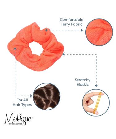 6 Pack Neon Microfiber Terry Hair Scrunchies - Vibrant Neon Mix - Buy Online on GoSupps.com
