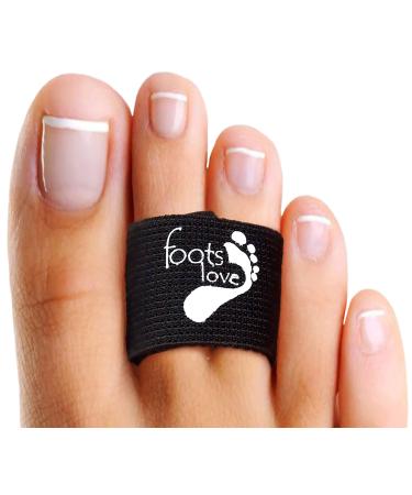Foots Love- The Original Broken Toe Bandage Wraps. Cushion Long and Big Toe Separator Splints. Stop Bunion and Hammer Toe with Our Non Slip Copper Sleeves. Their is No Better Rubbing Reducing Toe Straightener For Men and Women Black