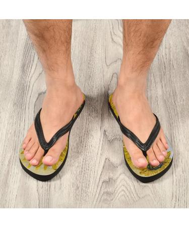 Buy Mnsruu Oil Painting Sunflower Flip Flop Sandals | Stylish Home Slippers for Men & Women - Perfect for Travel Spa & Relaxation - Buy Online on GoSupps.com