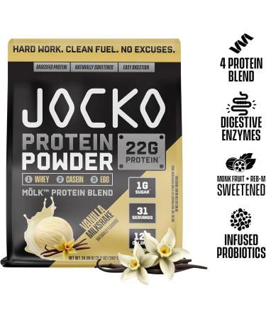Jocko Mölk Whey Protein Powder 22 g Protein Sugar Free Monk Fruit Blend Muscle Recovery & Growth 31 Servings - Vanilla Milkshake - 34.99 Oz - Buy Online on GoSupps.com