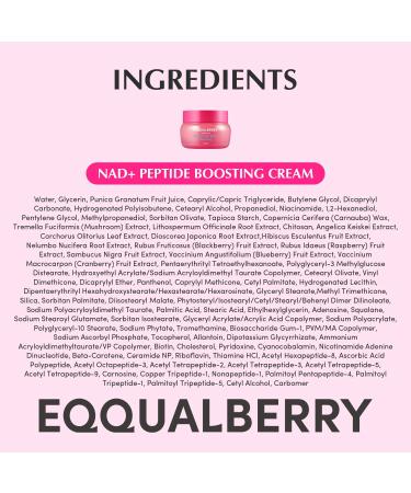 EQQUALBERRY NAD+ Peptide Boosting Cream Collagen-Enhancing Moisturizer for Skin Elasticity Healthy Aging&Wrinkle Care Korean Skincare Anti-Aging Face Cream with Peptides (1.69 fl.oz / 50ml) - Buy Online on GoSupps.com
