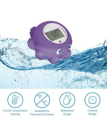 Baby Bath Thermometer - Cute Octopus Floating Toy with Intelligent Timing Alarm - Buy Online on GoSupps.com