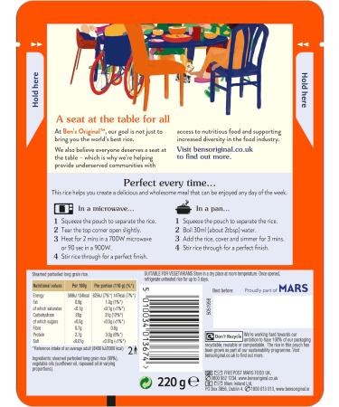 Ben's Original Long Grain Microwave Rice 220g - Quick and Convenient Meal Solution - Buy Online on GoSupps.com