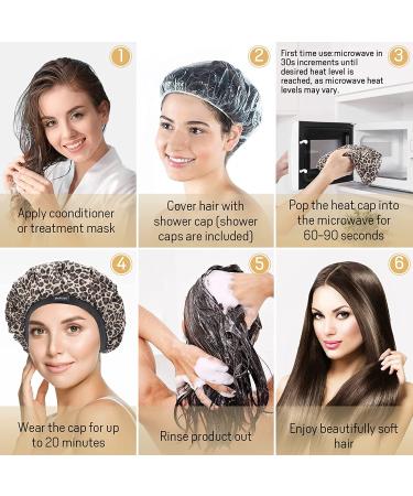 Flaxseed Deep Conditioning Heat Cap - Boloye Cordless Microwave Hot Cap for Natural Curly Hair Care (Leopard, 10 PCS) - Buy Online on GoSupps.com