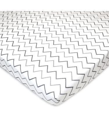 2 Pack American Baby Company 100% Natural Cotton Jersey Knit Fitted Playard Sheet | Grey Stars & Zigzag | Soft & Breathable | for Boys & Girls - Buy Online on GoSupps.com