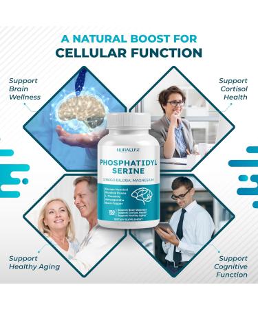 High Potency Phosphatidylserine with Ginkgo Biloba Magnesium L-Theanine Ashwagandha & Black Pepper Supports Brain Wellness Cortisol Health & Healthy Aging* Made in The USA 150 count (pack of 1) - Buy Online on GoSupps.com