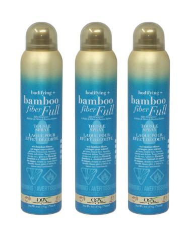 OGX Bodifying + Bamboo Fiber Full Tousle Hair Spray 6 Ounces (Pack of 3)