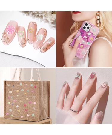 400 Pcs 3D Nail Art Decoration Charms - Heart Bear Bow Flower Jewelry for DIY Nail Decor | Perfect for Girls & Women - Buy Online on GoSupps.com