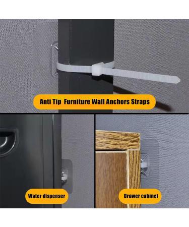 otuiaim Anti Tip Furniture Strap 4 kits Furniture Wall Anchor Straps Furniture Safety Straps for Child Proofing & Pet Portecting Cabinet Wall Anchors - Buy Online on GoSupps.com
