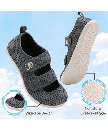 Besroad Adjustable Wide Diabetic Slippers - Lightweight Non-Slip Sneakers Sandals for Women/Men - Light Gray - Size 8.5-9.5 Women/6.5-7.5 Men - Buy Online on GoSupps.com