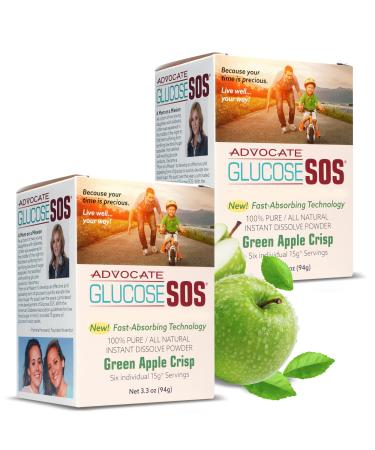 Glucose SOS Glucose Powder for Low Blood Sugar - Fast-Absorption Glucose To Support Blood Sugar Levels - Natural Powder Packets - Instantly Dissolves - No Water Needed - Green Apple Crisp - 12 Packets 0.52 Ounce (Pack of 12) Apple Crisp