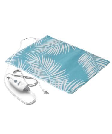 Pure Enrichment  PureRelief  Express Designer Series Electric Heating Pad - 12  x 15  Fast-Heating with 4 Heat Settings  Machine-Washable Fabric  & 2-Hour Auto Safety Shut-Off - Palm Aqua 12x15 Inch (Pack of 1) Aqua Palm