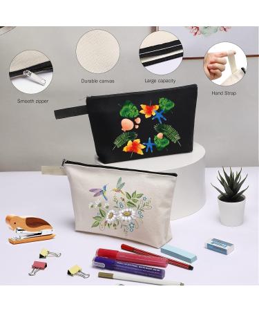 Buy Sincip 10-Piece Cotton-Linen Multi-Purpose Cosmetics Travel Bag | Durable DIY Craft Zipper Bags - White - Buy Online on GoSupps.com