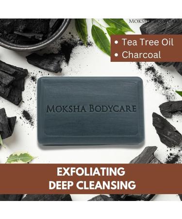 Tea Tree Oil and Charcoal Exfoliating Soap Bar - Made In U.K Exfoliating Body Scrub Soap for Spots Blackheads Pimples Blemishes Oily Skin | Paraben and Cruelty FREE-100g - Buy Online on GoSupps.com