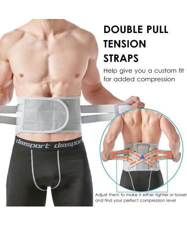 Funcy X-Large Gray Back Brace for Men & Women - Lower Back Pain Relief, Breathable Support Belt for Heavy Lifting, Anti-Skid Lumbar Support for Herniated Disc, Sciatica, Scoliosis - Buy Online on GoSupps.com