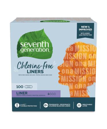 Seventh Generation Pantiliners Pads Absorbent pads Light Absorbency Chlorine Free Pads 100 count 100 Count (Pack of 1)