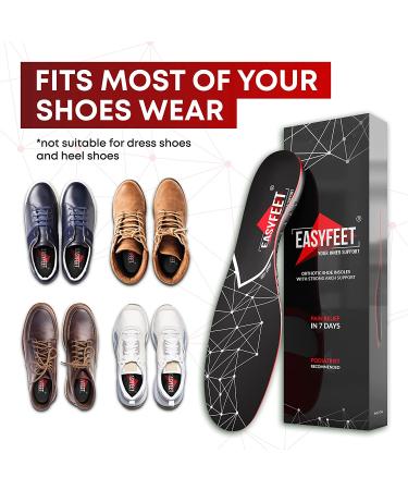 Plantar Fasciitis Arch Support Insoles - Orthotic Inserts for Men and Women - Gel Shoe Inserts for Flat Feet and Arch Pain - Running Athletic Shoe Insoles - Black, Size M - Buy Online on GoSupps.com