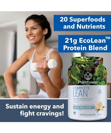 PlantFusion Complete Lean Plant Based Protein Powder - Prebiotic Fiber Superfoods & Digestive Enzymes - Vegan Gluten Free Soy Free Non-GMO - Vanilla 1.85 lb Vanilla 1.85 Pound (Pack of 1) - Buy Online on GoSupps.com